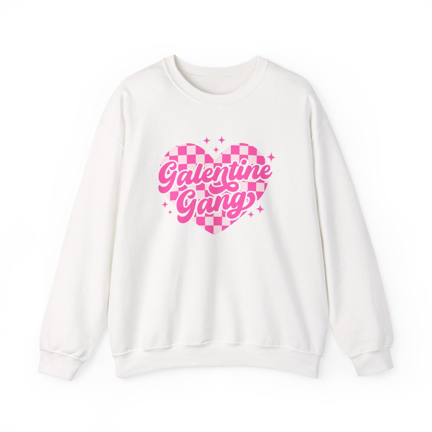 Galentine Gang Heart Crewneck Sweatshirt | Pink Checker Script