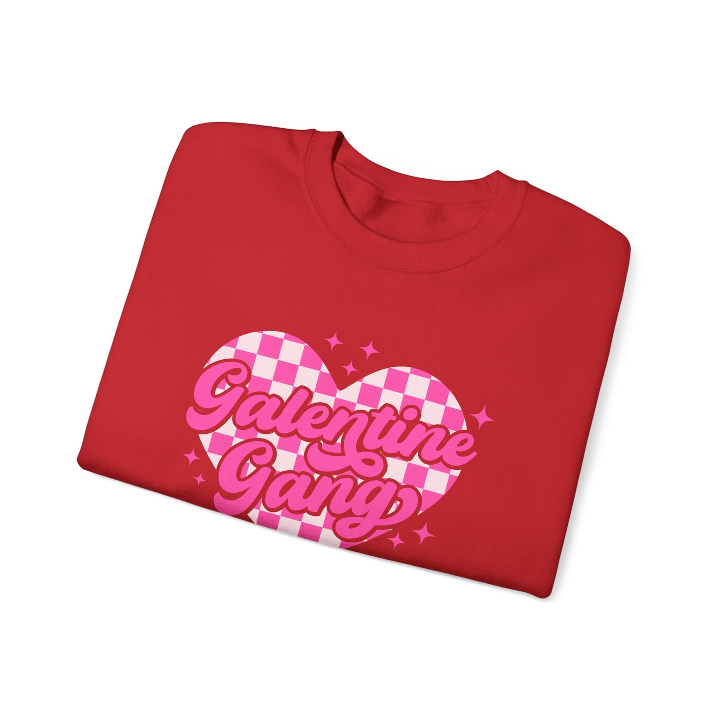 Galentine Gang Heart Crewneck Sweatshirt | Pink Checker Script