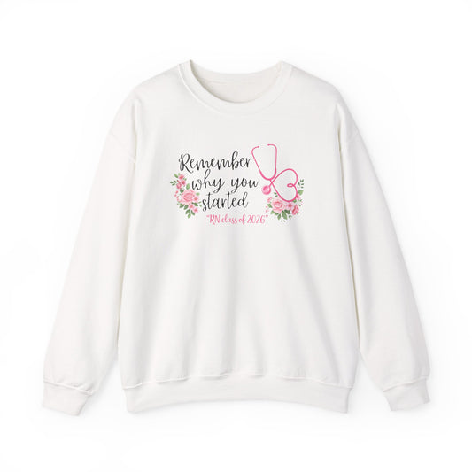 Nurse Graduation Sweatshirt - "Remember Why You Started" Floral Stethoscope