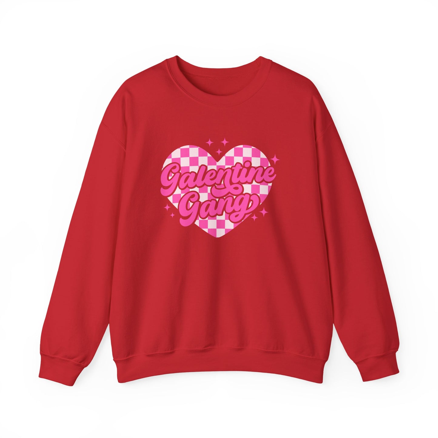 Galentine Gang Heart Crewneck Sweatshirt | Pink Checker Script