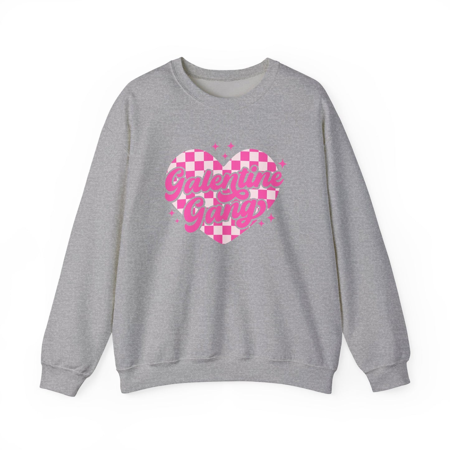 Galentine Gang Heart Crewneck Sweatshirt | Pink Checker Script