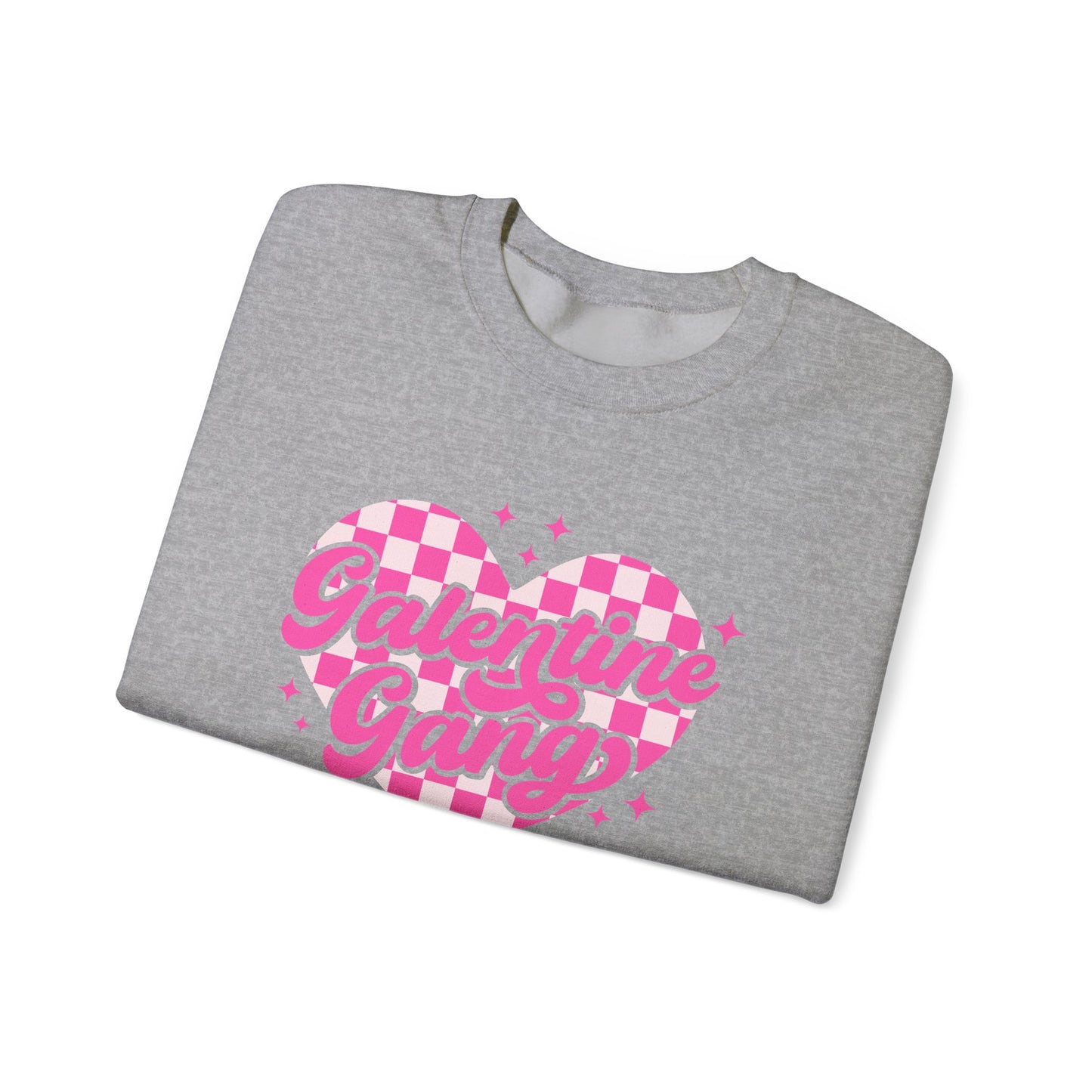 Galentine Gang Heart Crewneck Sweatshirt | Pink Checker Script