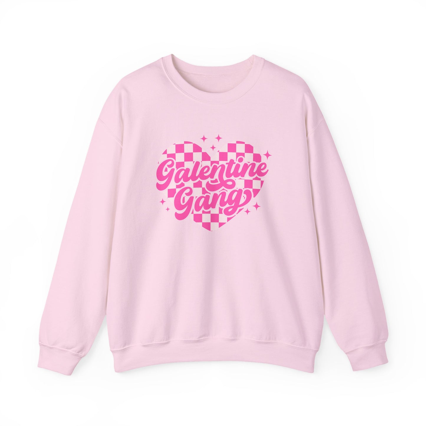 Galentine Gang Heart Crewneck Sweatshirt | Pink Checker Script