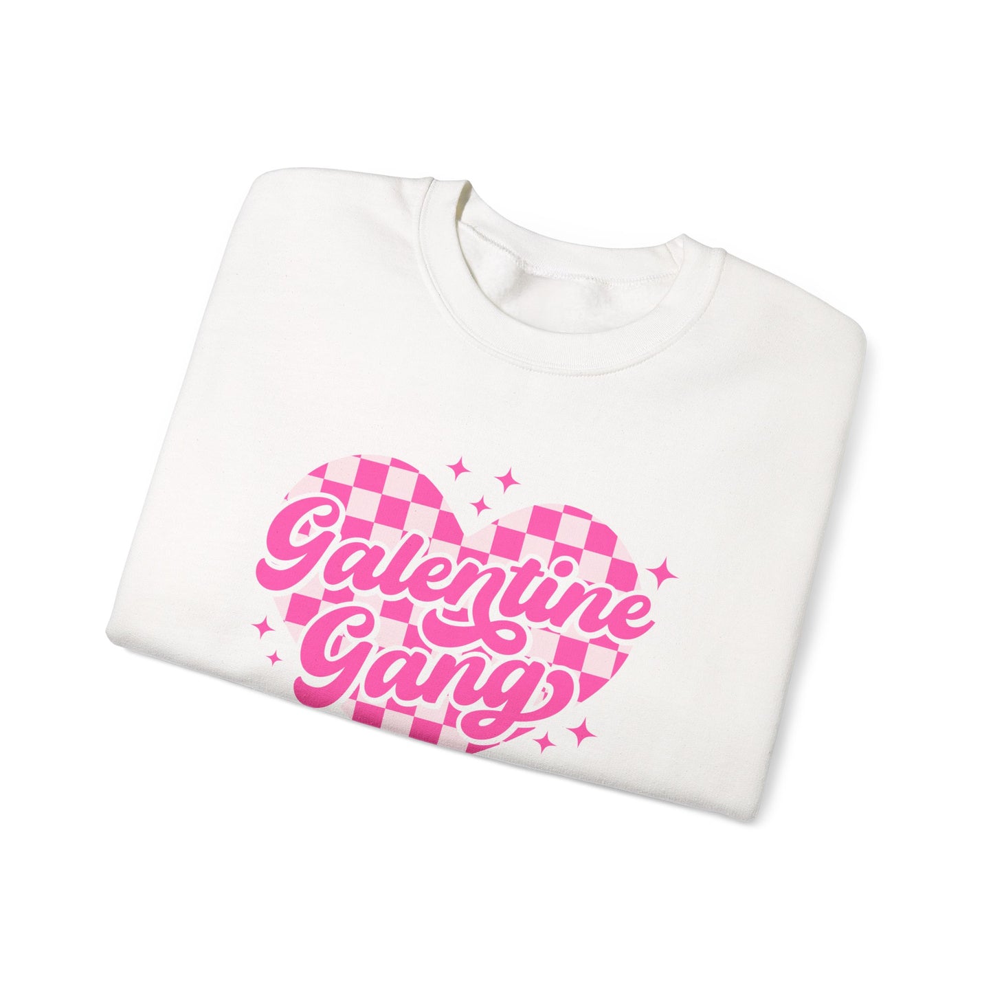 Galentine Gang Heart Crewneck Sweatshirt | Pink Checker Script
