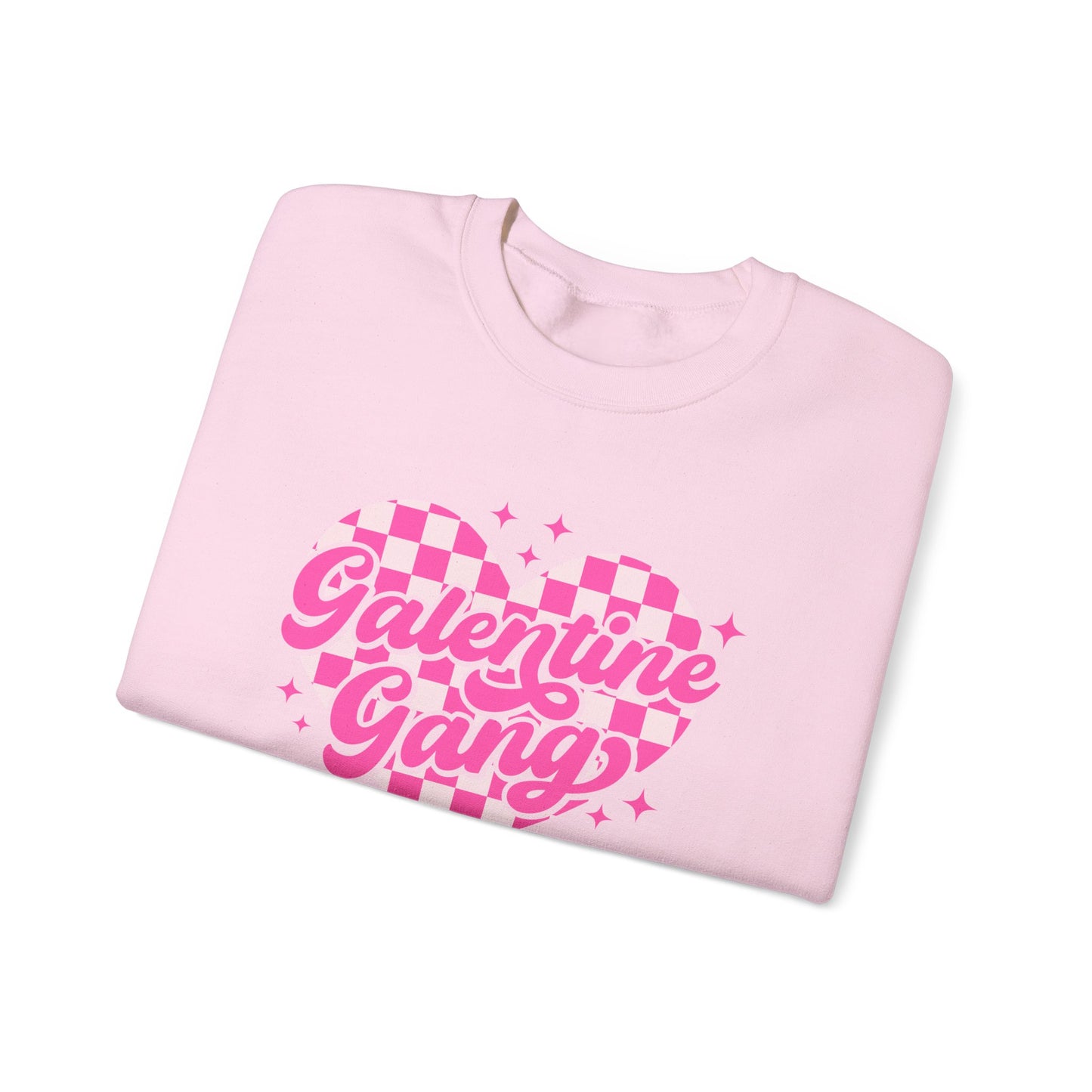 Galentine Gang Heart Crewneck Sweatshirt | Pink Checker Script